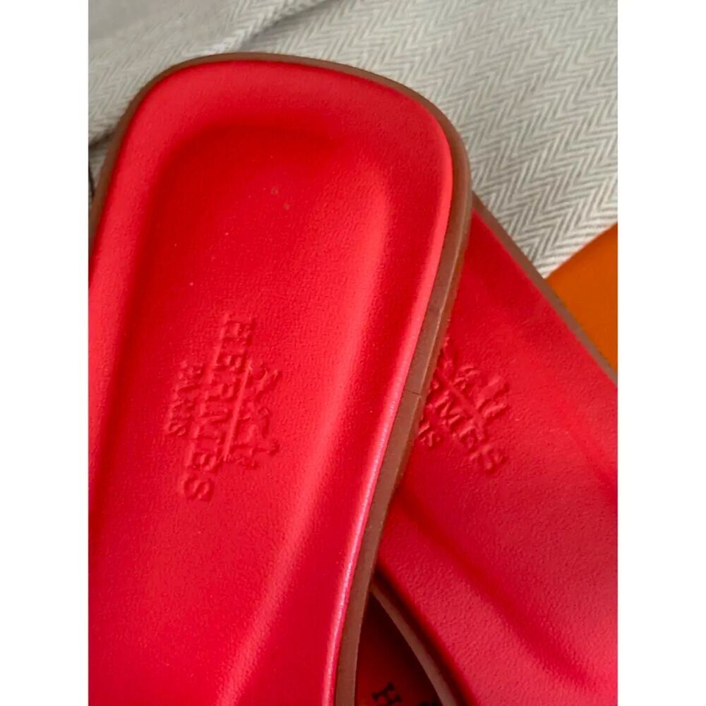 Authentic HERMES Suede Goatskin Oran Sandals size 37 in Violet Parme - Picture 4 of 11